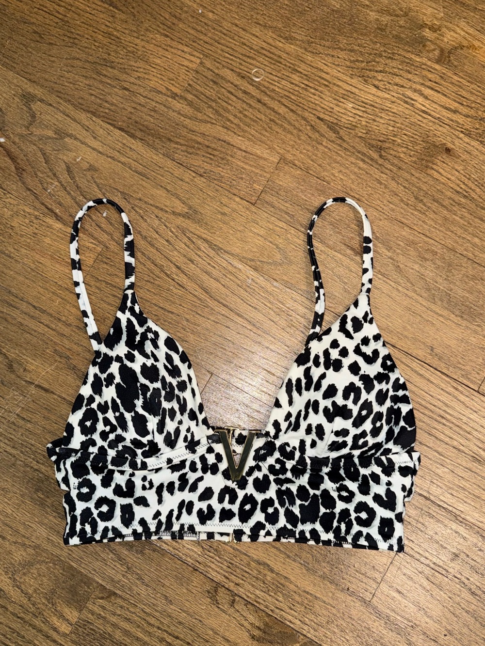 VS Swim Long Line Leopard Bikini Top